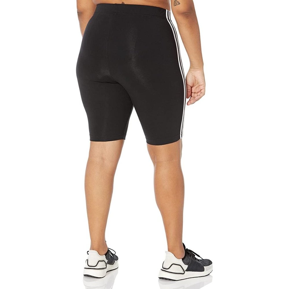 Adidas Bike Shorts Women's Size 2XL Black 3 Stripe Cycling Fitness Gym Workout - Picture 2 of 8